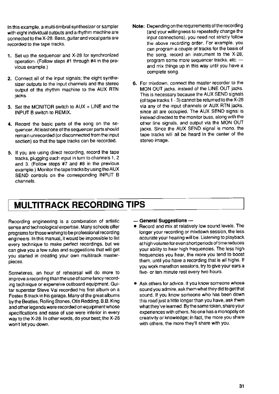 Fostex X-28 manual 