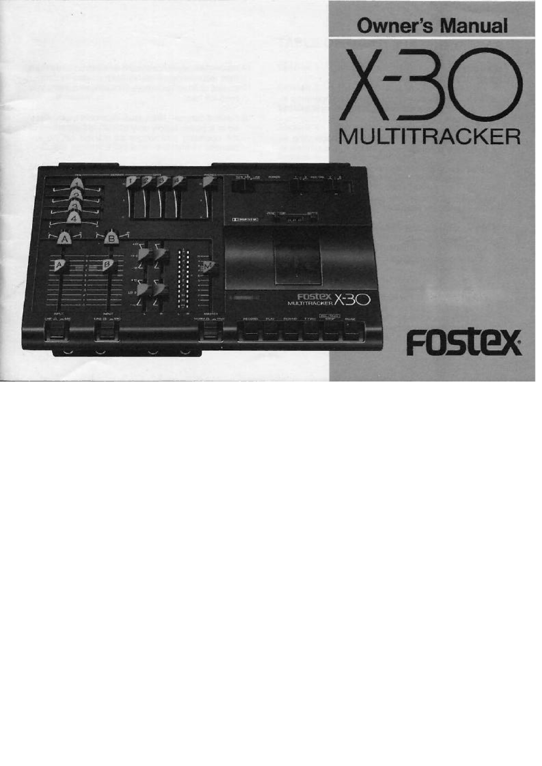 Fostex X-30 manual 