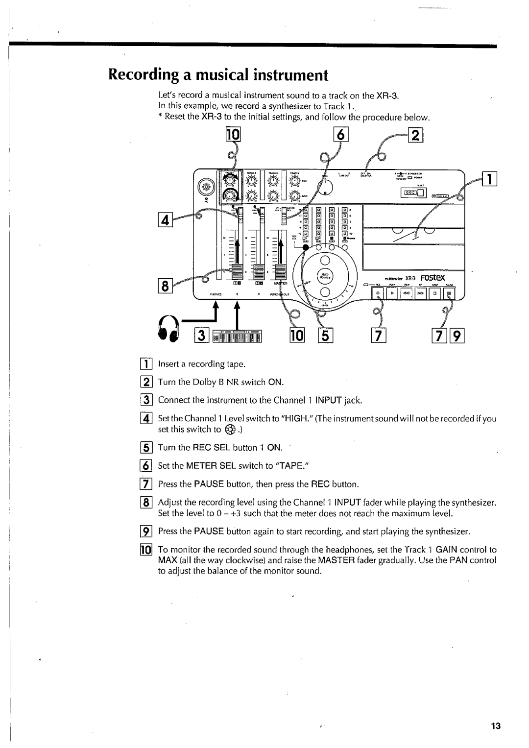 Fostex XR-3 manual 