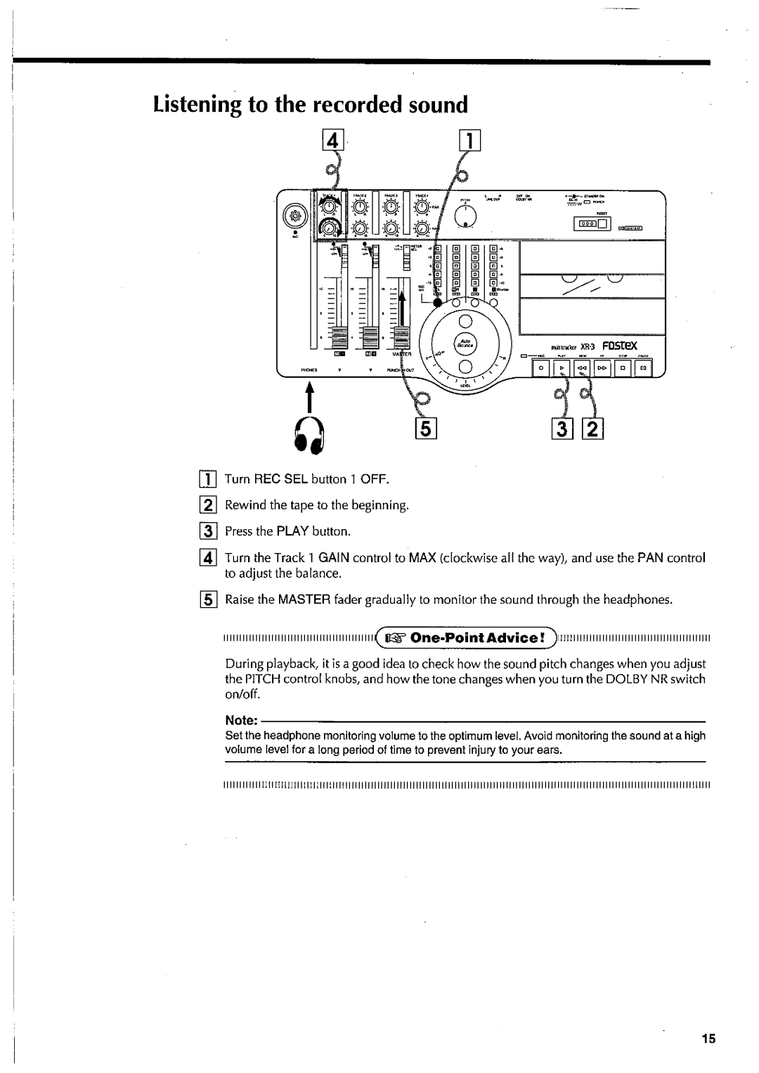 Fostex XR-3 manual 