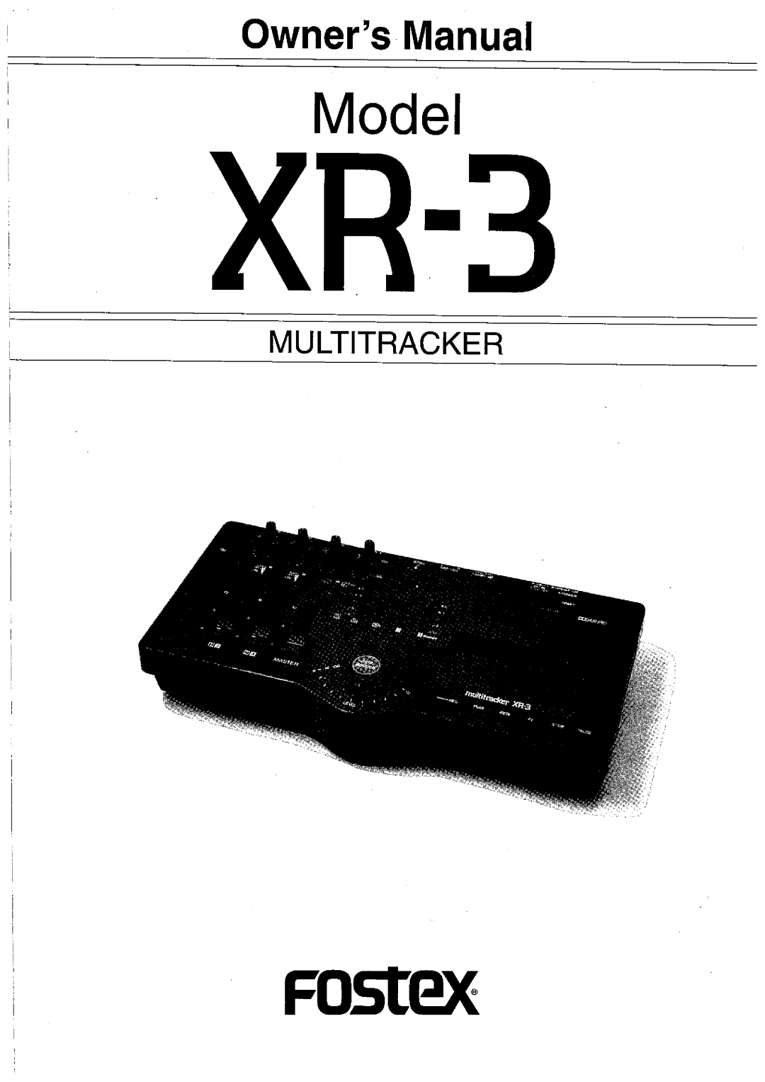 Fostex XR-3 manual 