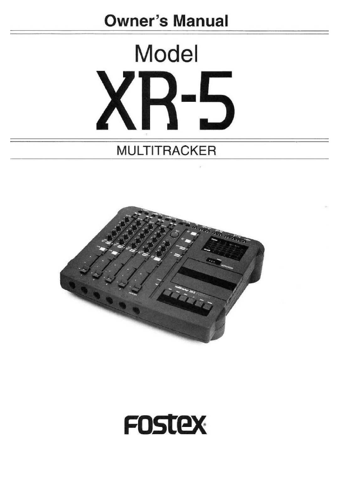 Fostex XR-5 manual 