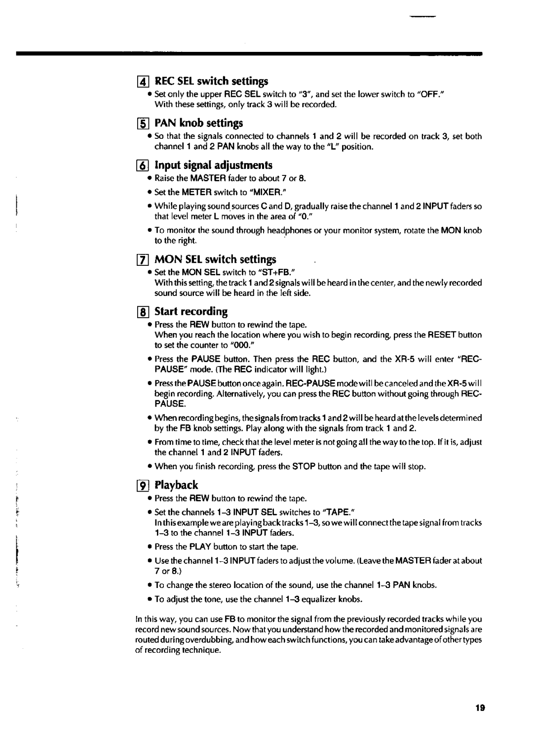 Fostex XR-5 manual 