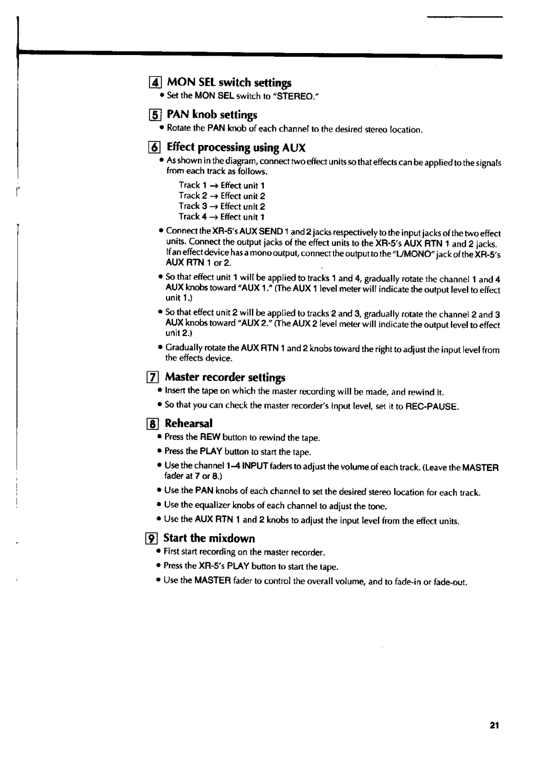 Fostex XR-5 manual 