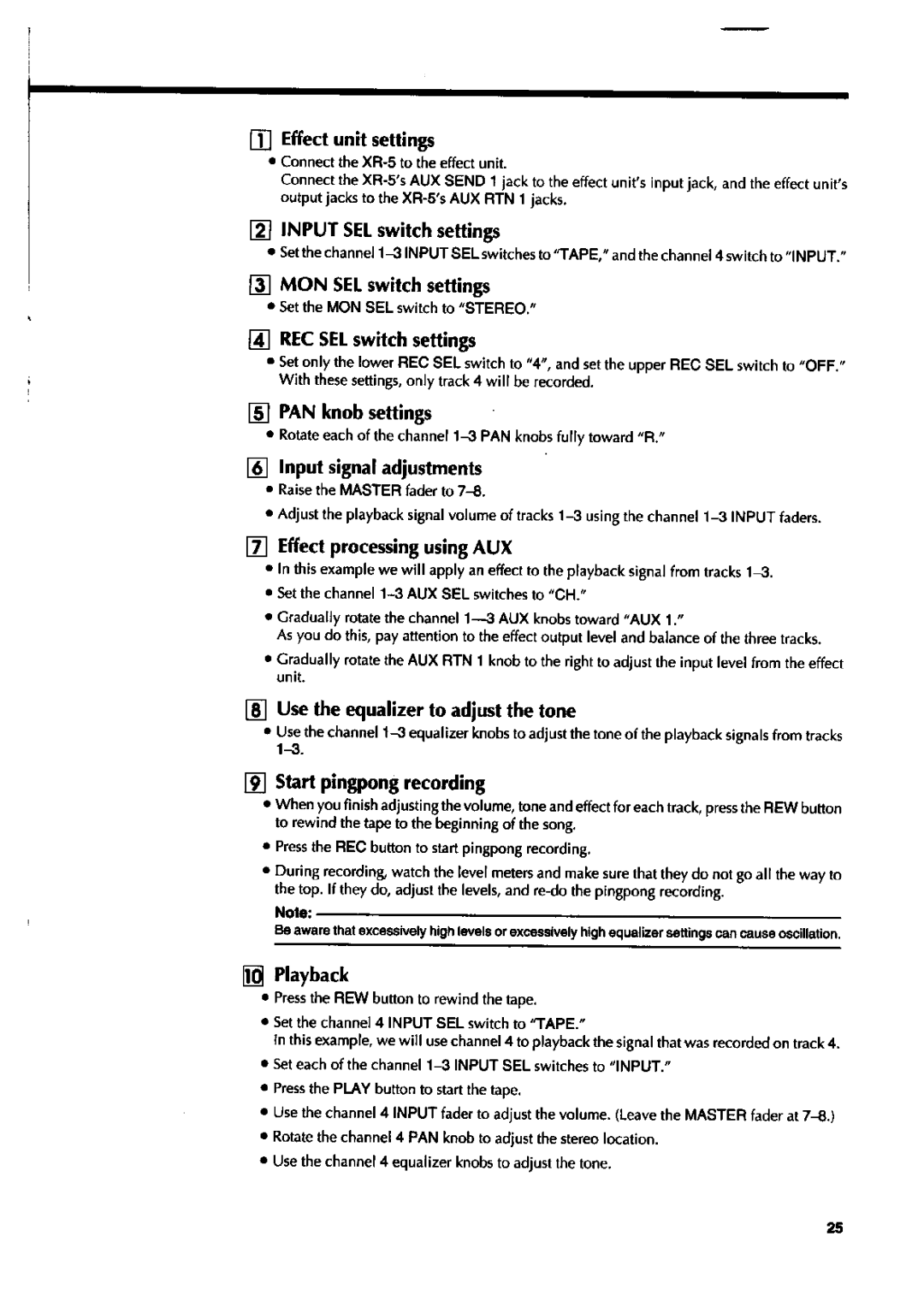 Fostex XR-5 manual 