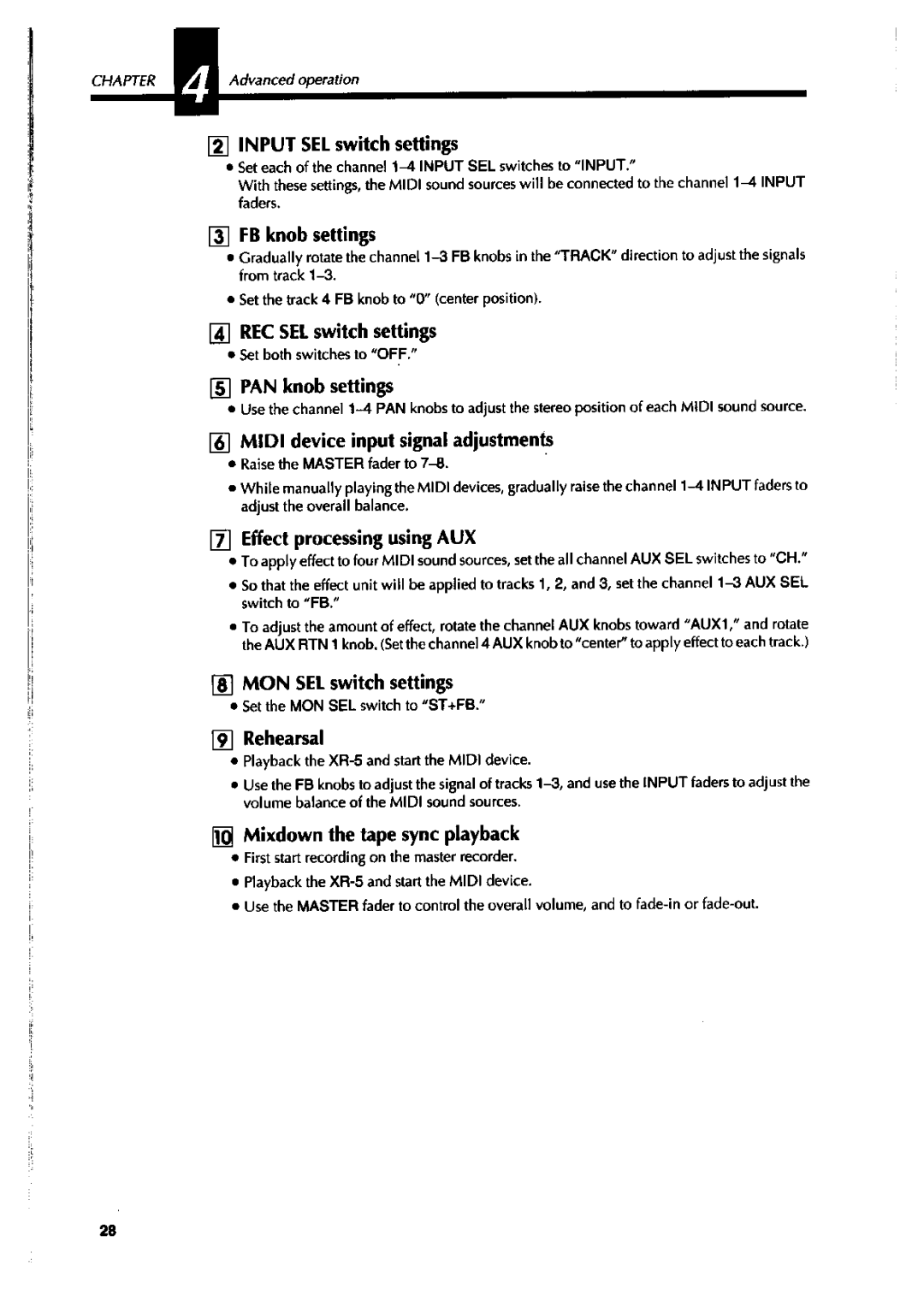 Fostex XR-5 manual 