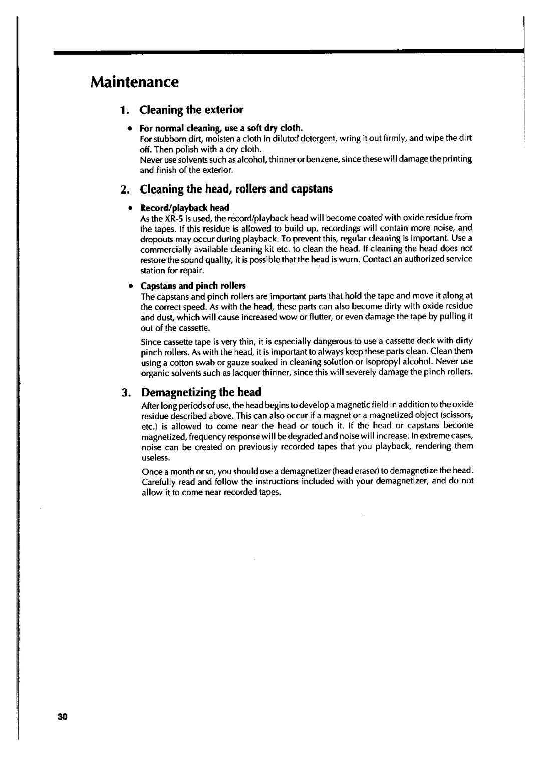 Fostex XR-5 manual 