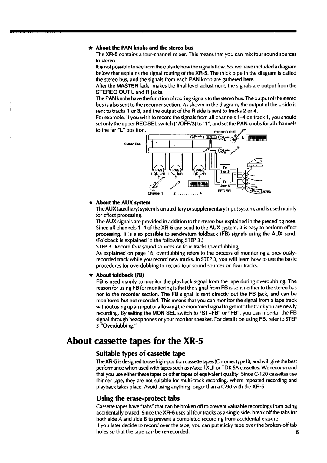 Fostex XR-5 manual 