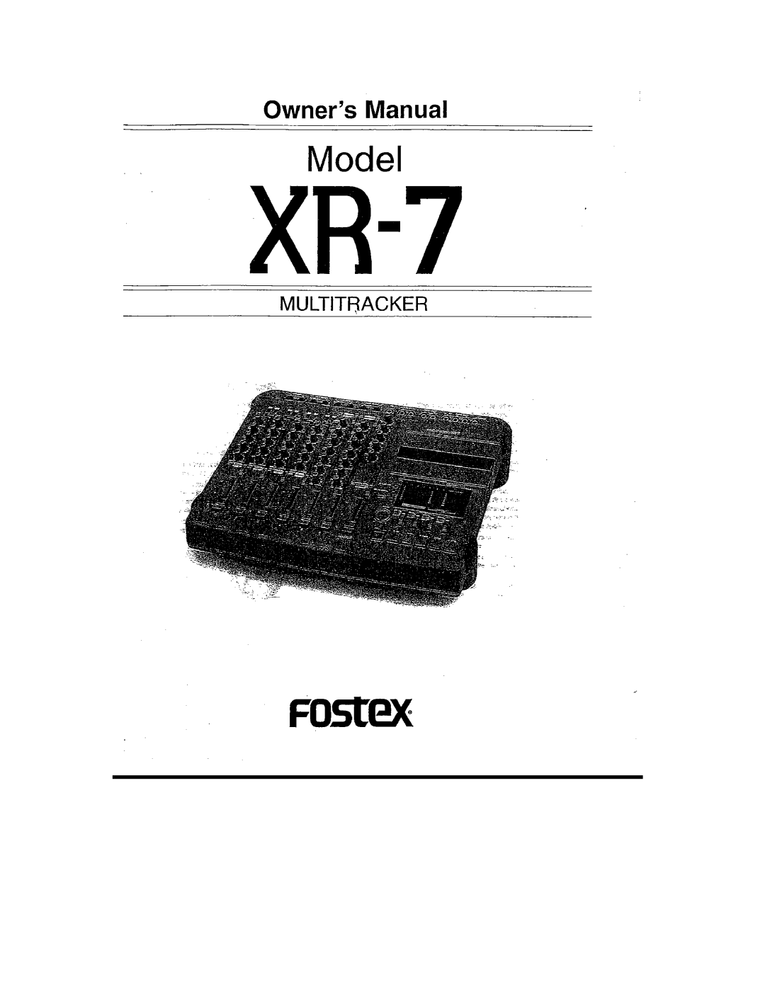 Fostex XR-7 manual 