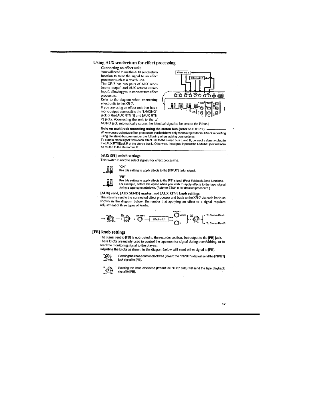 Fostex XR-7 manual 