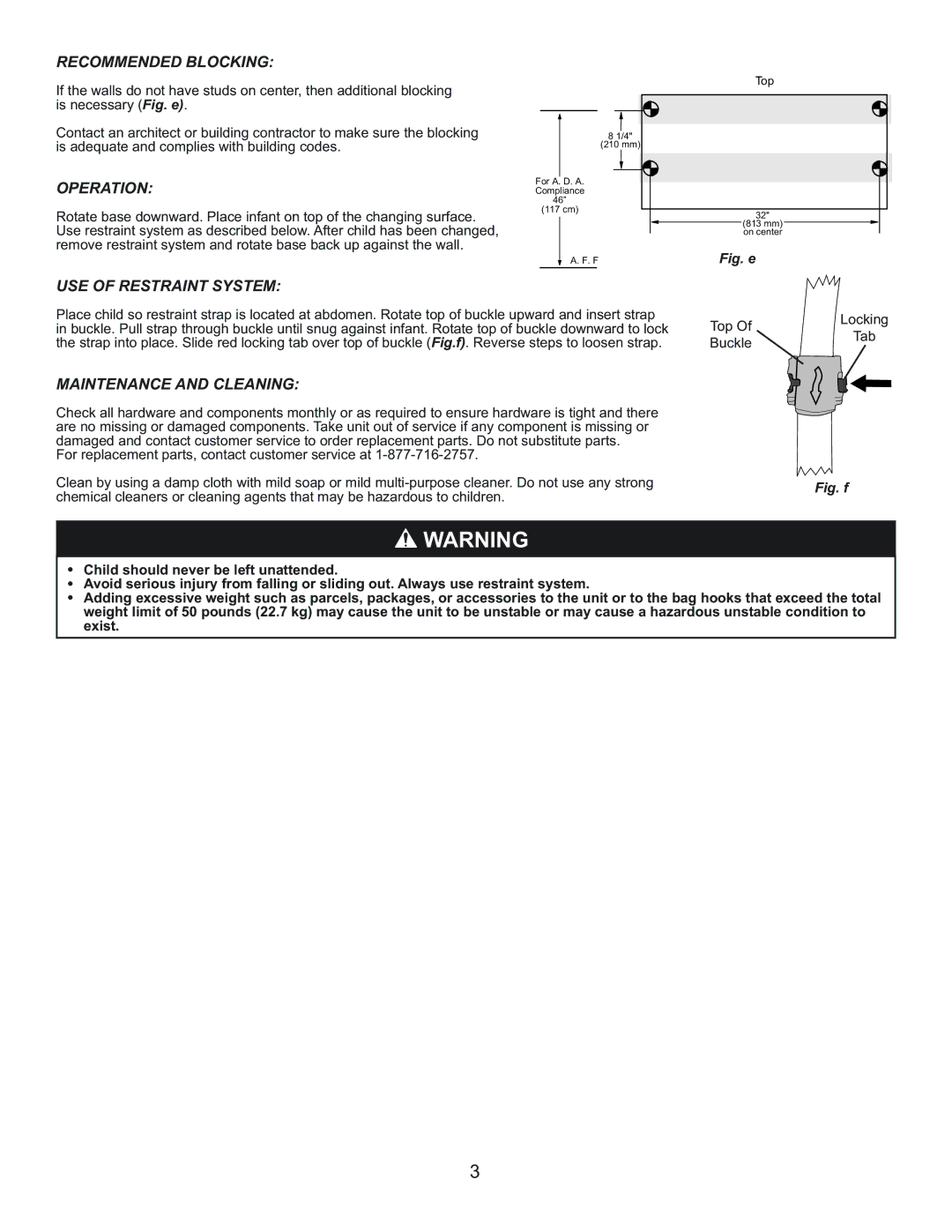 Foundations 100-EH manual Recommended Blocking 