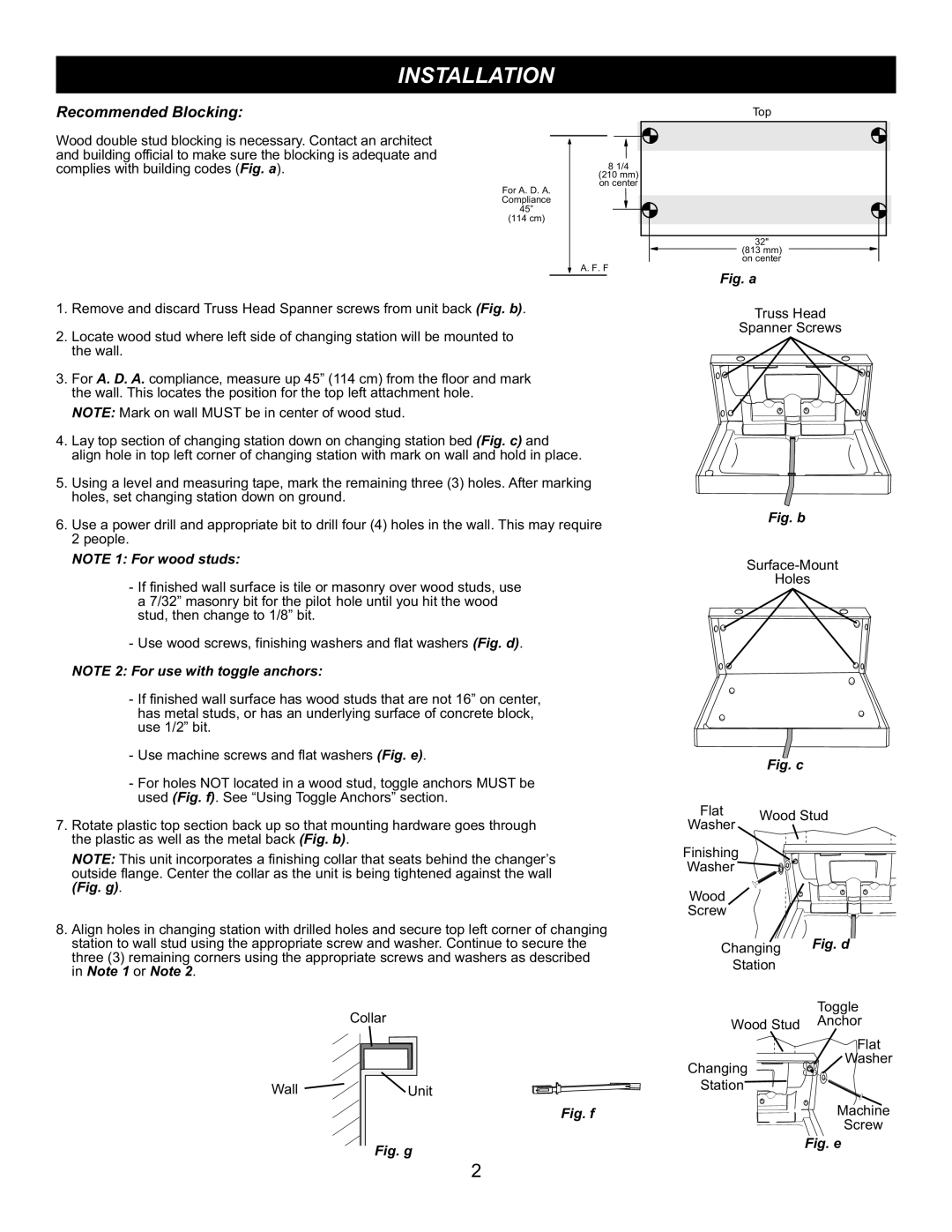 Foundations SI258SM-D, 100-SSC-SM manual Installation, Recommended Blocking 