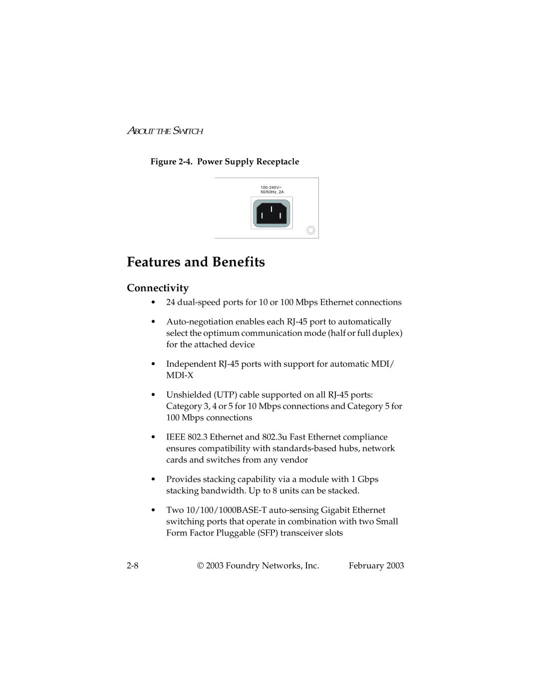 Foundry Networks 2402CF manual Features and Benefits, Connectivity 