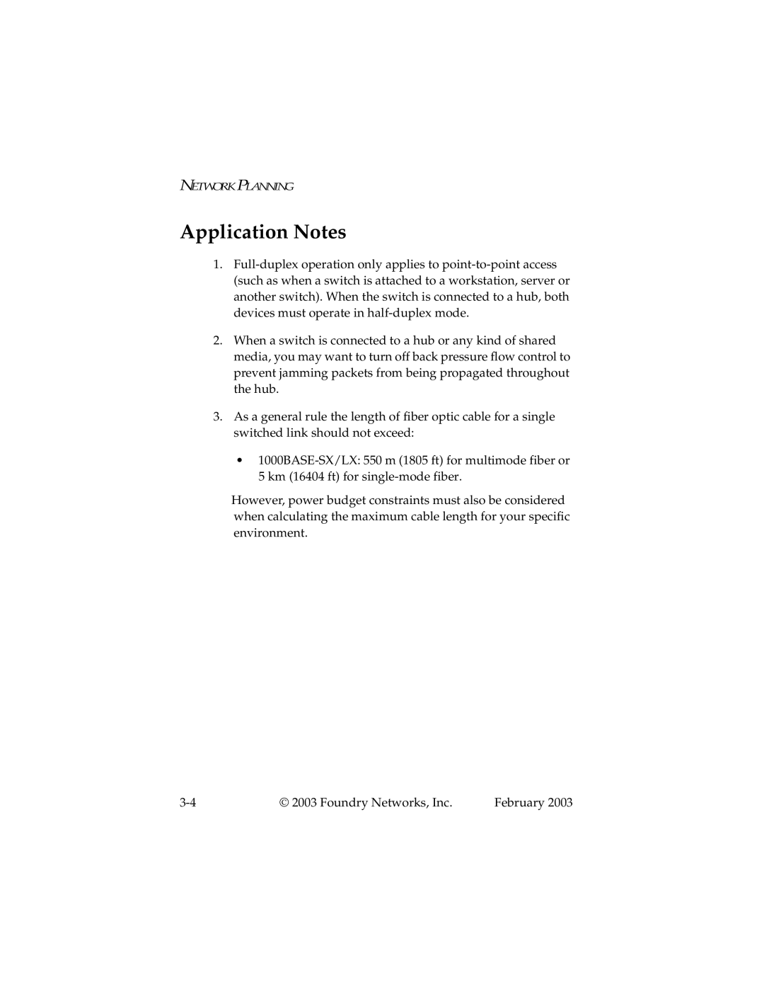 Foundry Networks 2402CF manual Application Notes 