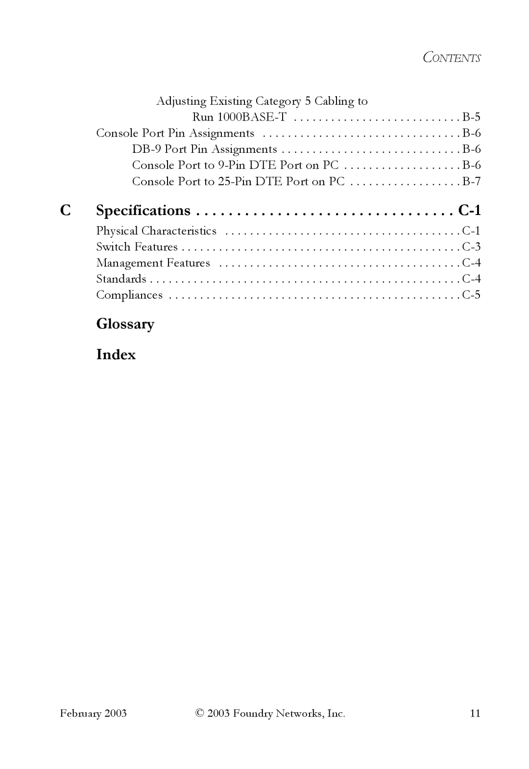 Foundry Networks OSI manual Glossary Index 