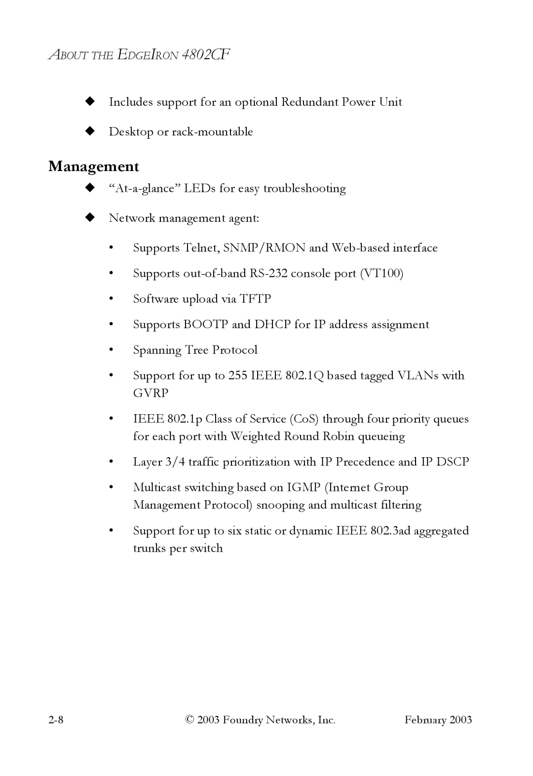 Foundry Networks OSI manual Management, Gvrp 