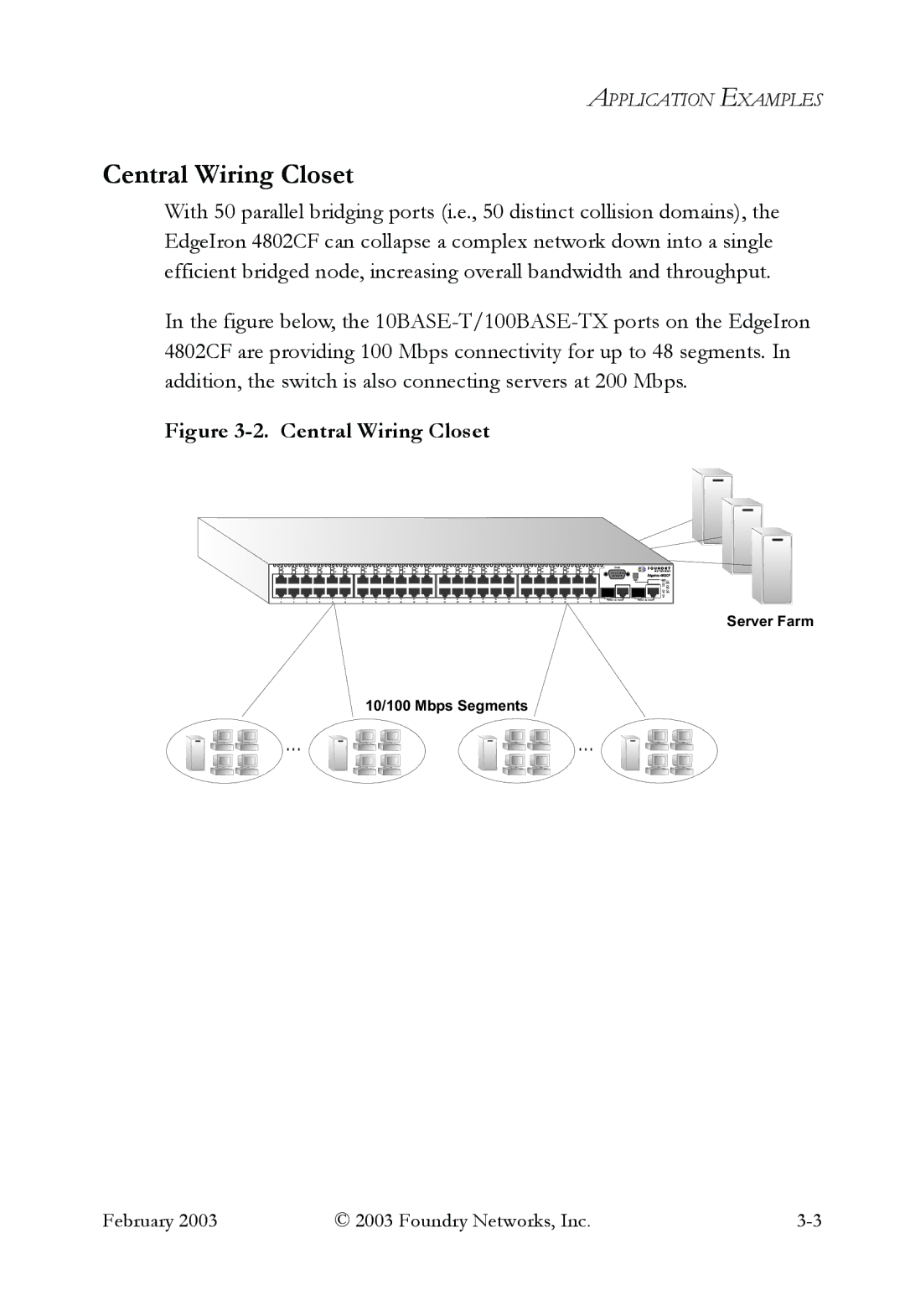 Foundry Networks OSI manual Central Wiring Closet 