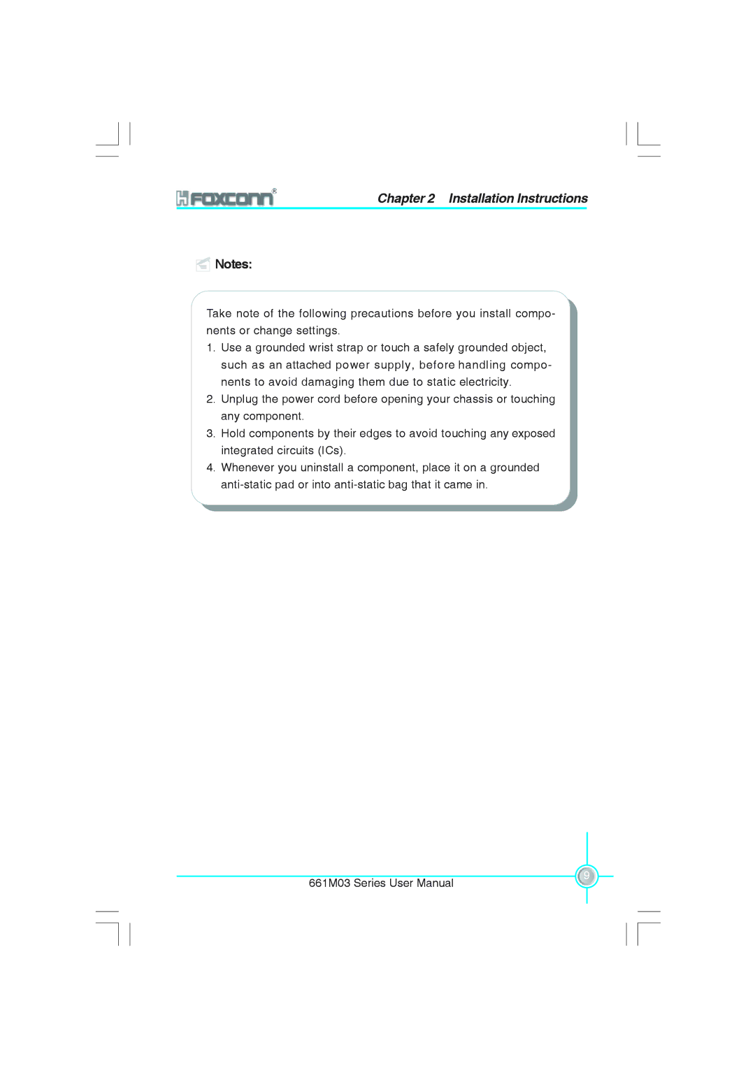 Foxconn 661M03 user manual Installation Instructions 