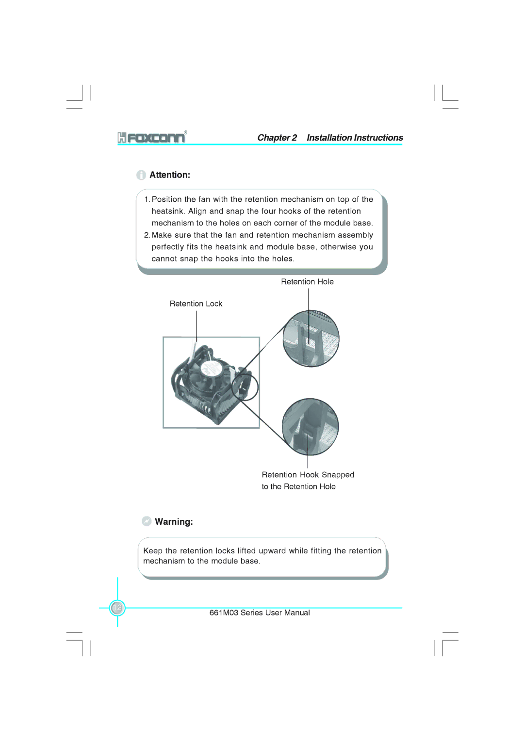 Foxconn 661M03 user manual Installation Instructions 