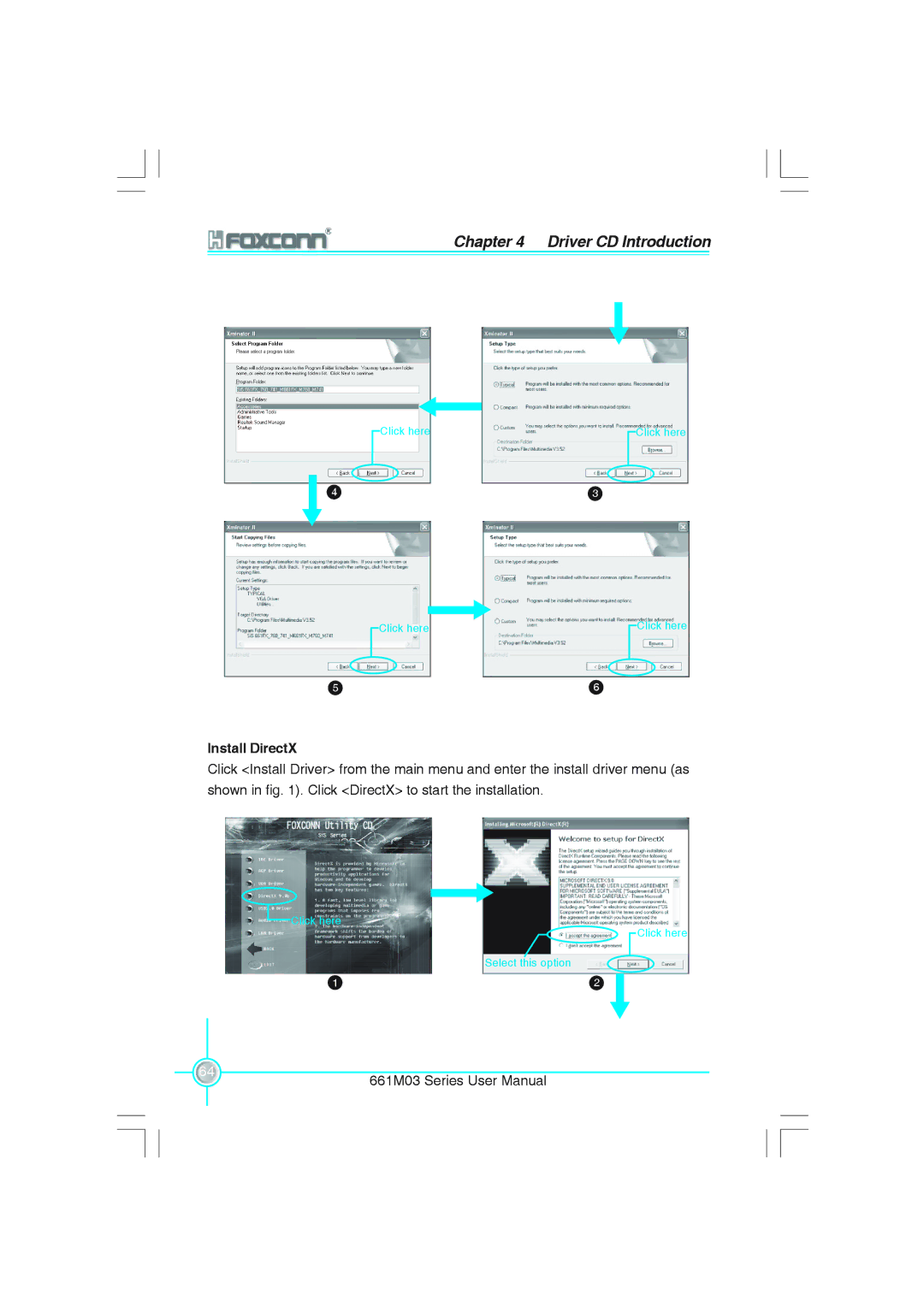 Foxconn 661M03 user manual Install DirectX 