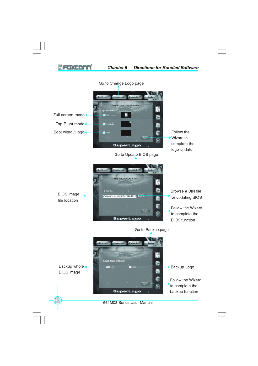 Foxconn 661M03 user manual Directions for Bundled Software 