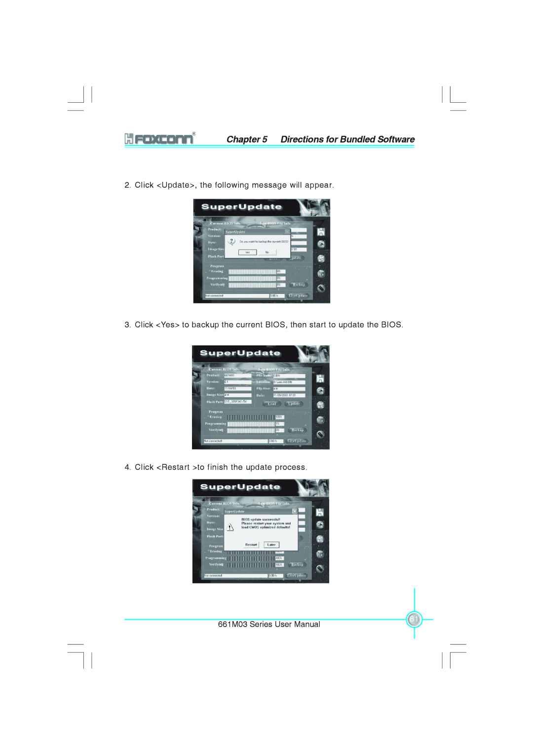 Foxconn 661M03 user manual Directions for Bundled Software 