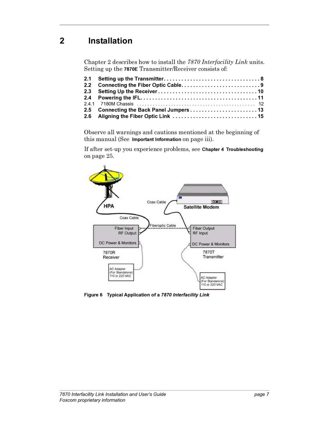 Foxconn manual Installation, Typical Application of a 7870 Interfacility Link 