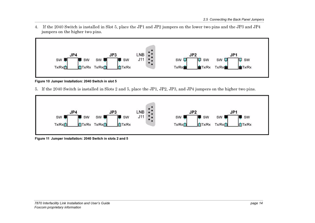 Foxconn 7870 manual Jumper Installation 2040 Switch in slots 2 