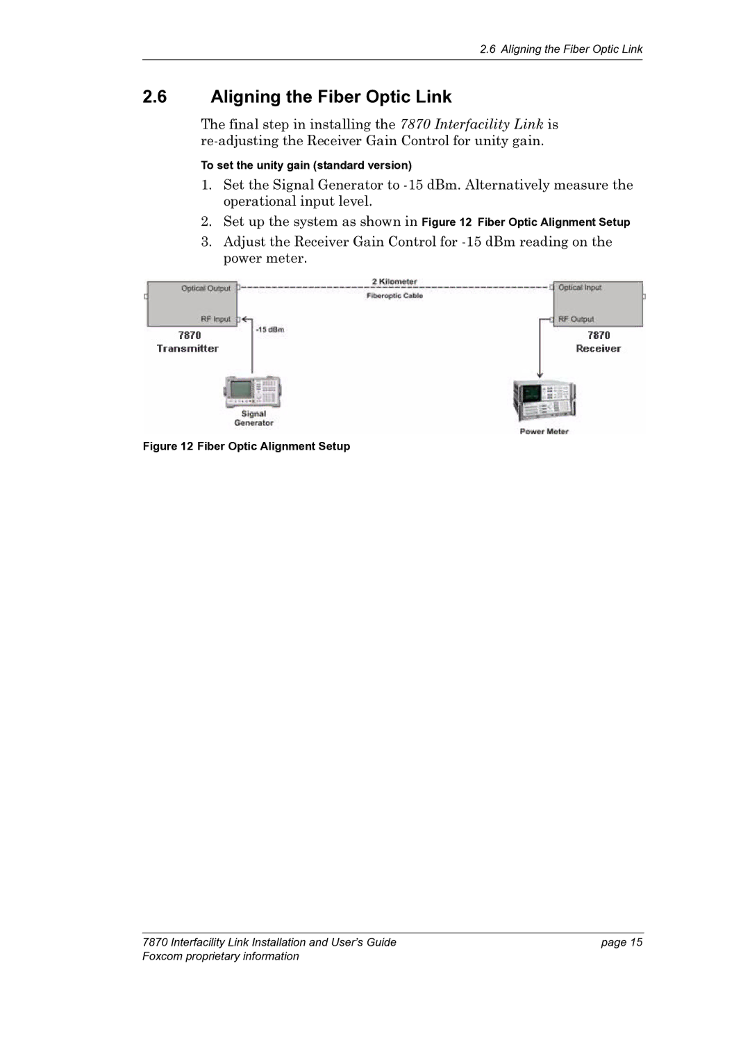 Foxconn 7870 manual Aligning the Fiber Optic Link, Fiber Optic Alignment Setup 