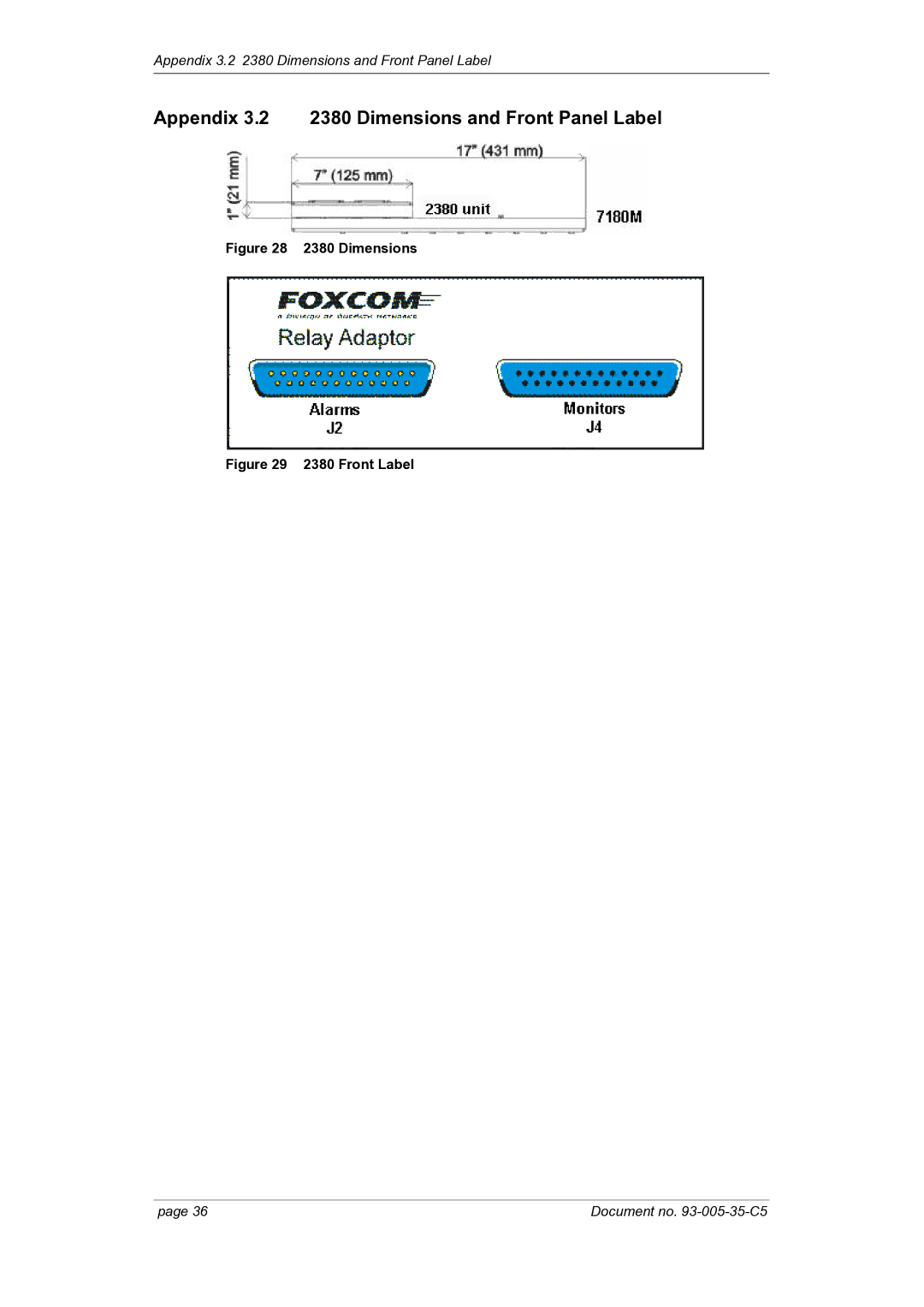 Foxconn 7870 manual Appendix 3.2 2380 Dimensions and Front Panel Label 