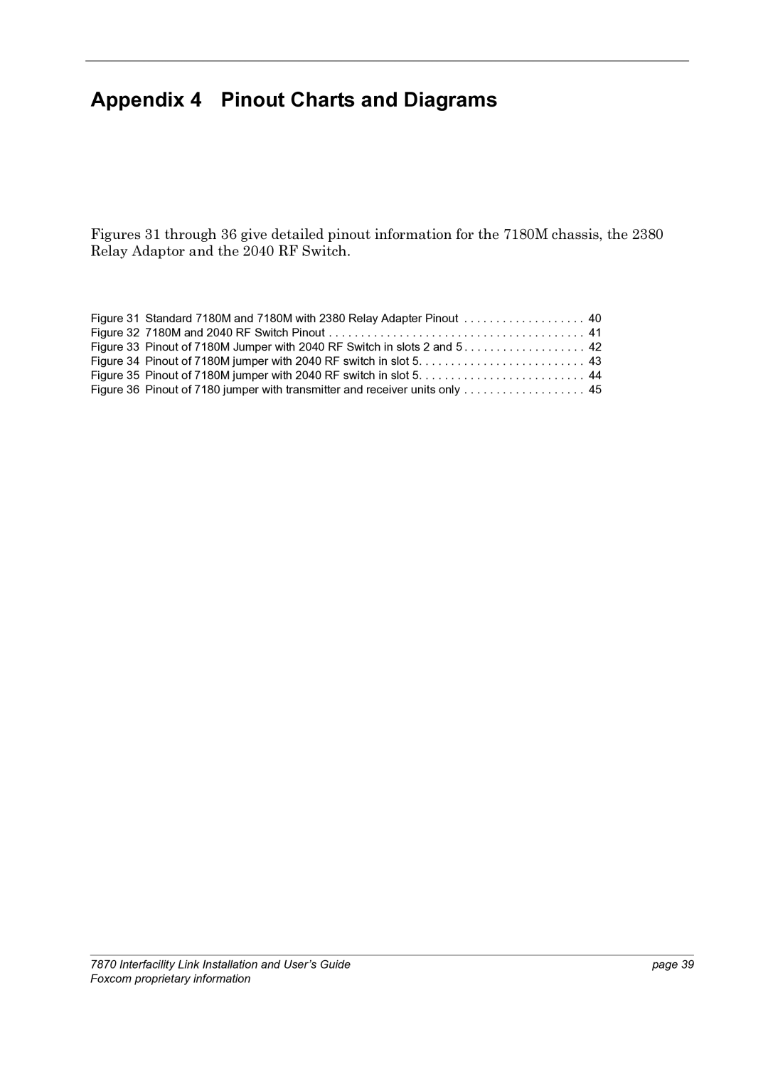 Foxconn 7870 manual Appendix 4 Pinout Charts and Diagrams 