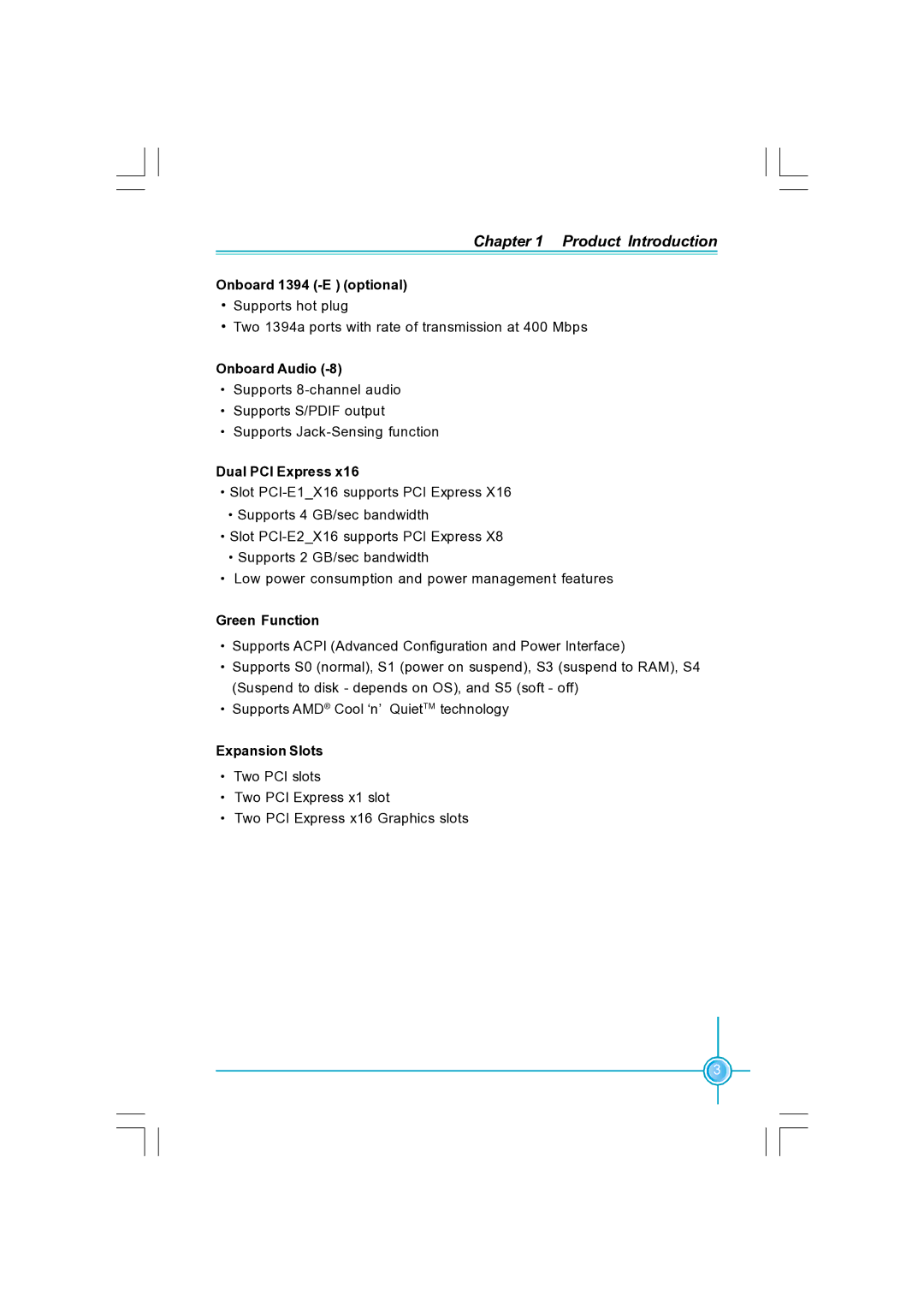 Foxconn N570SM2AA user manual Onboard 1394 -E optional, Onboard Audio, Dual PCI Express, Green Function, Expansion Slots 