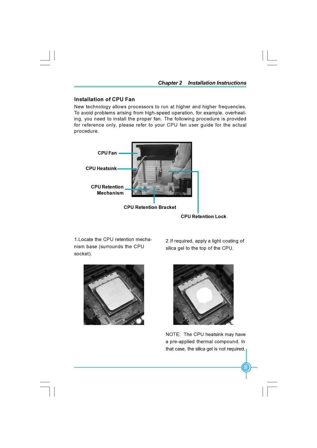 Foxconn N570SM2AA user manual Installation of CPU Fan 