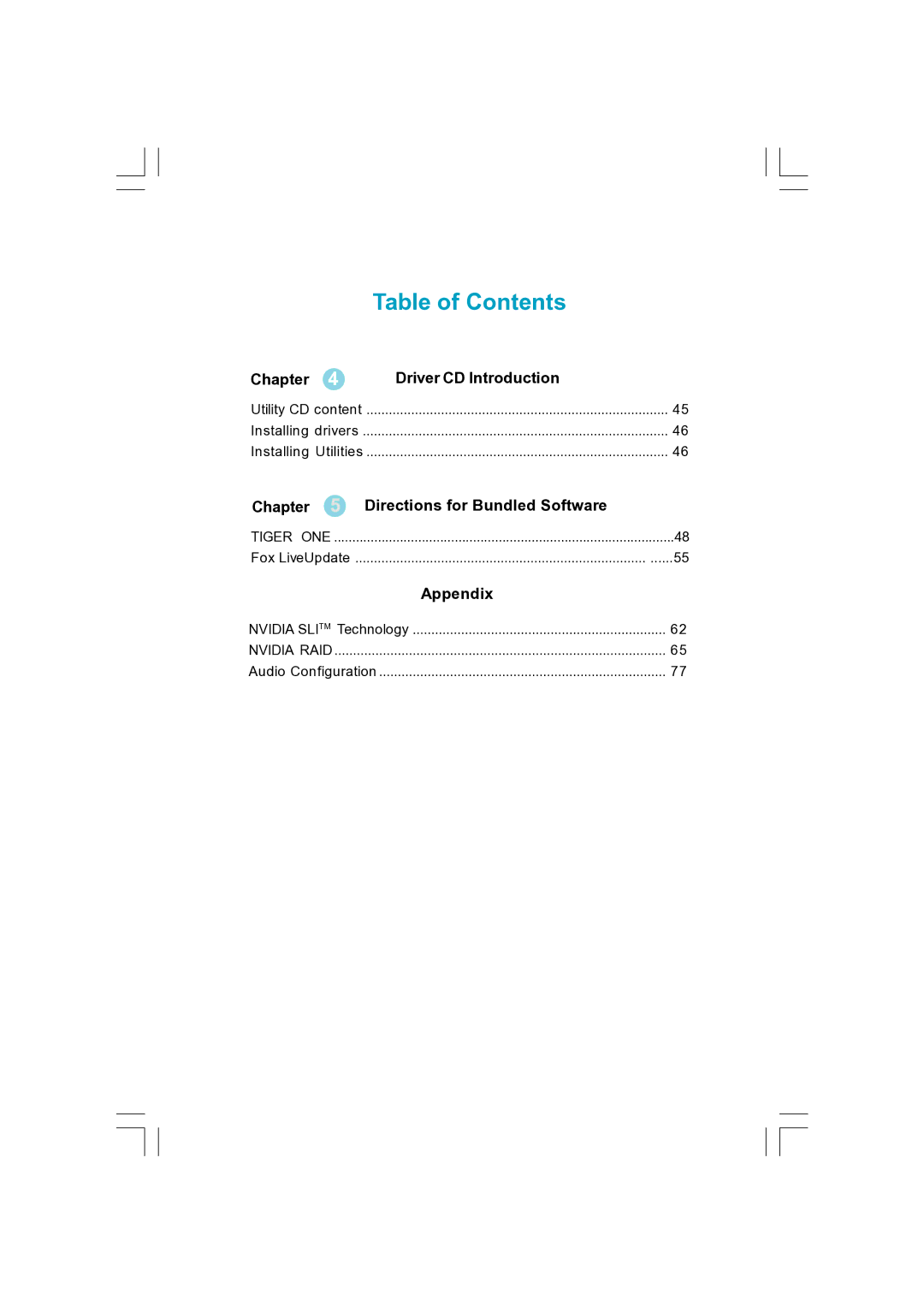 Foxconn N570SM2AA user manual Chapter Driver CD Introduction, Chapter Directions for Bundled Software, Appendix 