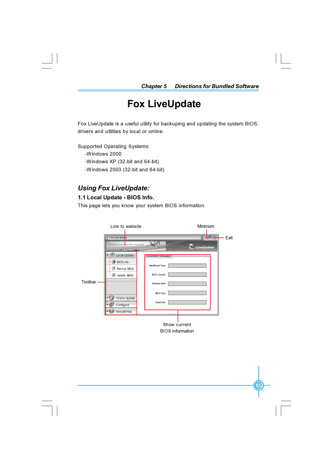 Foxconn N570SM2AA user manual Fox LiveUpdate, Local Update Bios Info 