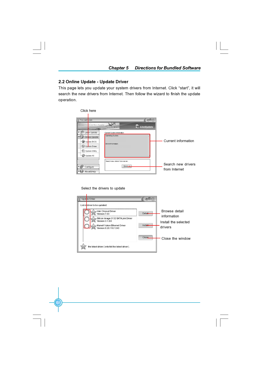 Foxconn N570SM2AA user manual Online Update Update Driver 