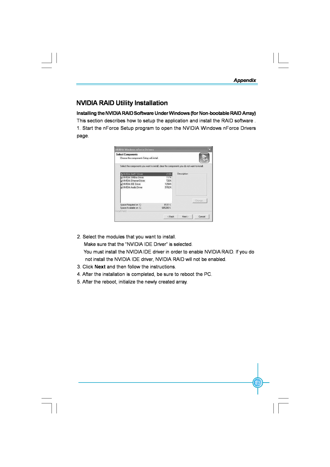 Foxconn N570SM2AA user manual NVIDIA RAID Utility Installation, Appendix 