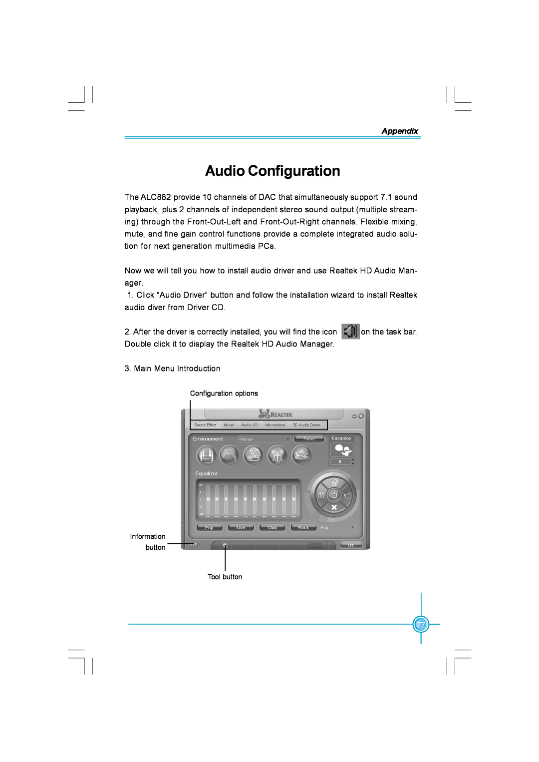 Foxconn N570SM2AA user manual Audio Configuration, Appendix 