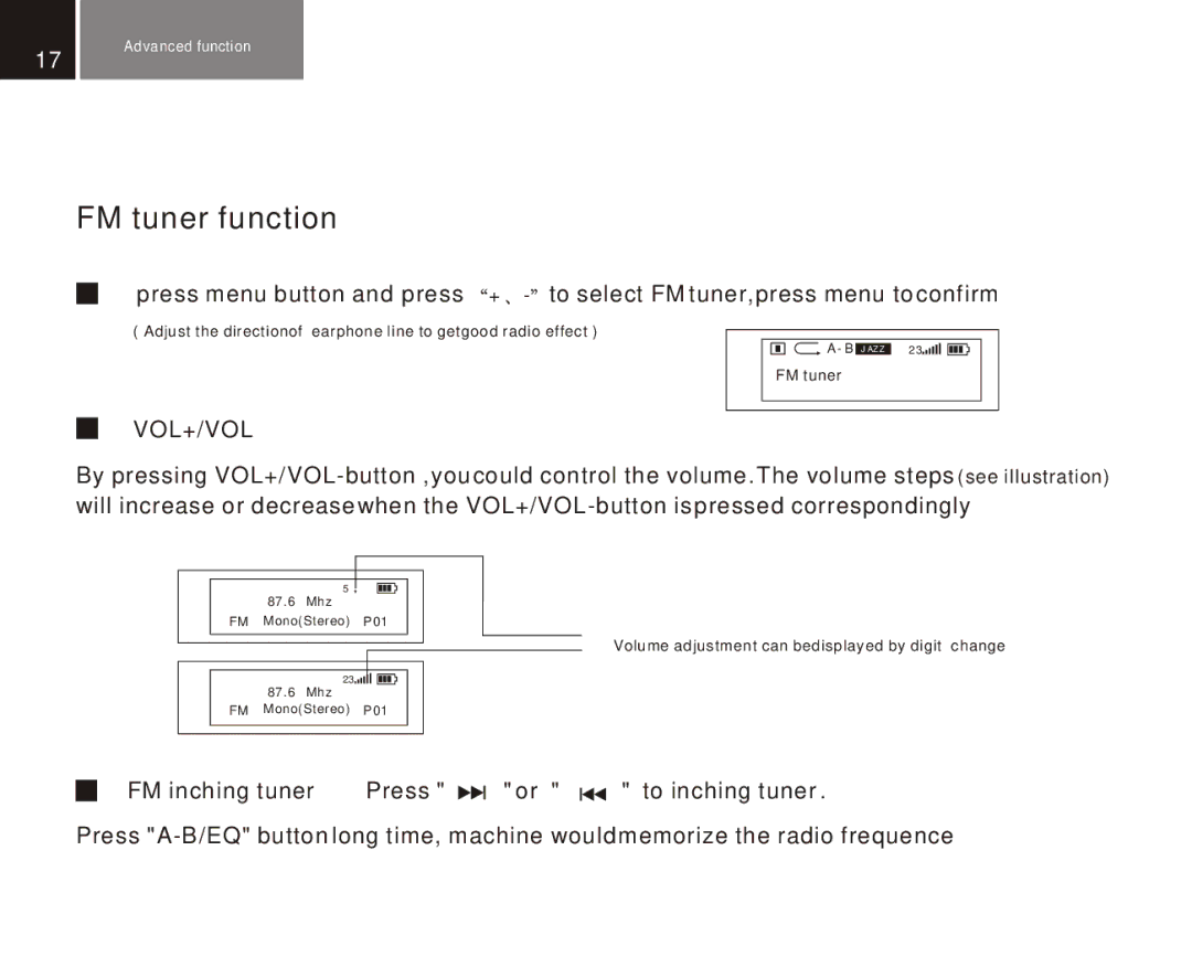 Foxda Tech FM-6602 manual FM tuner function 