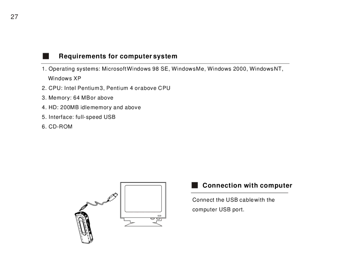 Foxda Tech FM-6603 manual Requirements for computer system, Connection with computer 