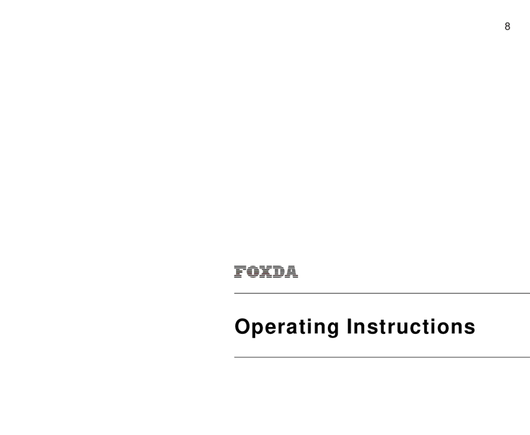 Foxda Tech FM-6603 manual Operating Instructions 