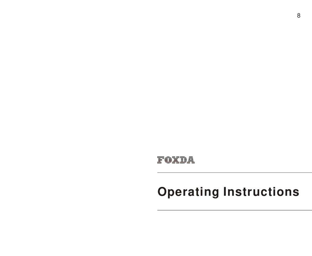 Foxda Tech FM-6605 manual Operating Instructions 