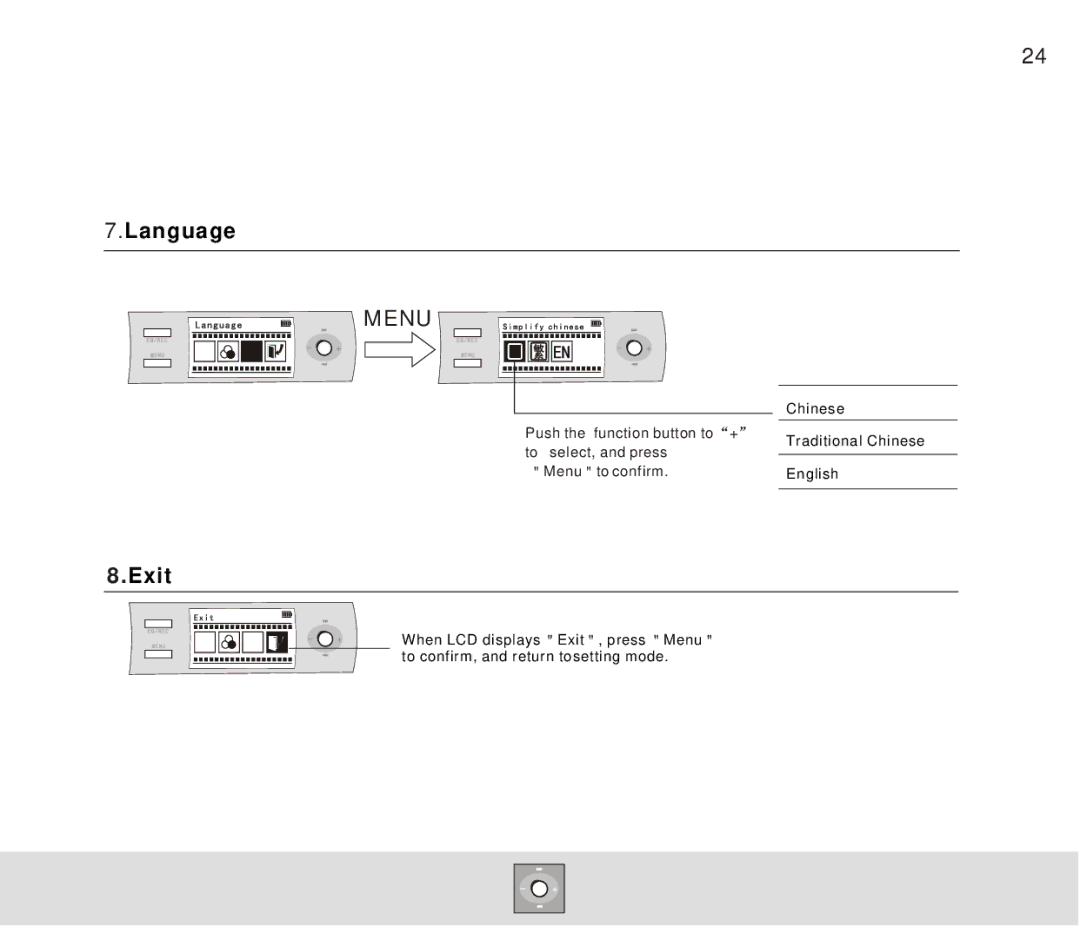 Foxda Tech FM-6606 manual Language, Exit 