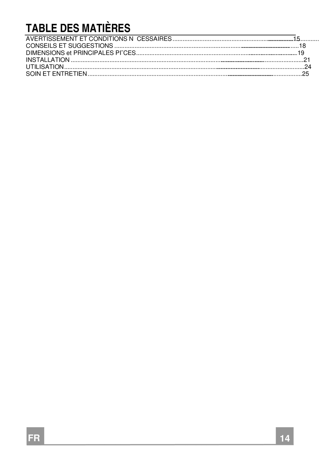 Franke Consumer Products FBI 482 XS RB, FBI 362 XS RB installation instructions Table DES Matières 