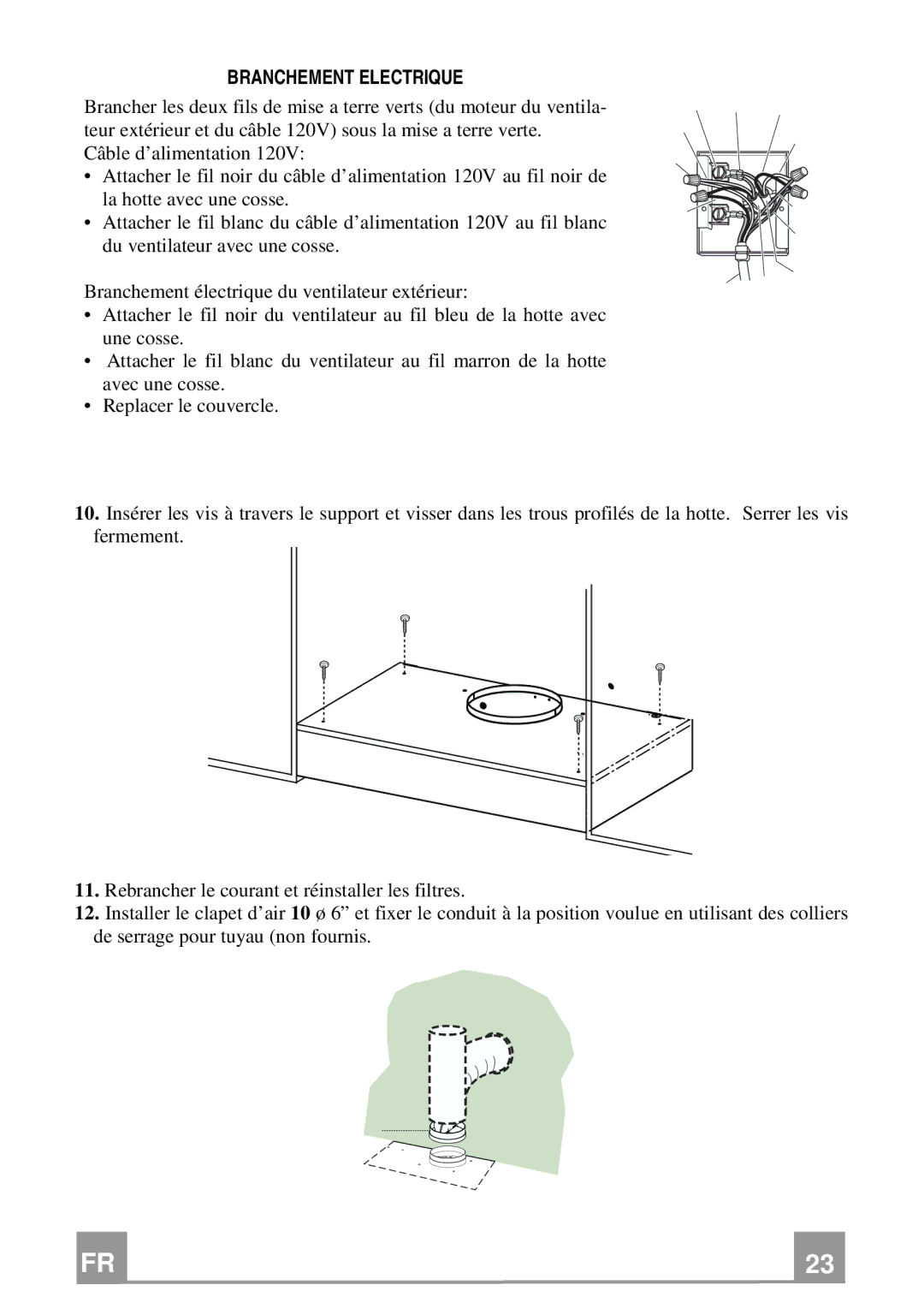 Franke Consumer Products FBI 362 XS RB, FBI 482 XS RB installation instructions Branchement Electrique 