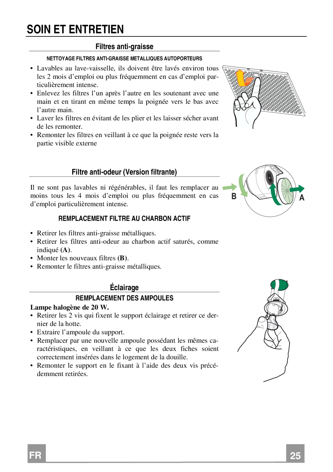 Franke Consumer Products FBI 362 XS RB Soin ET Entretien, Filtres anti-graisse, Filtre anti-odeur Version filtrante 