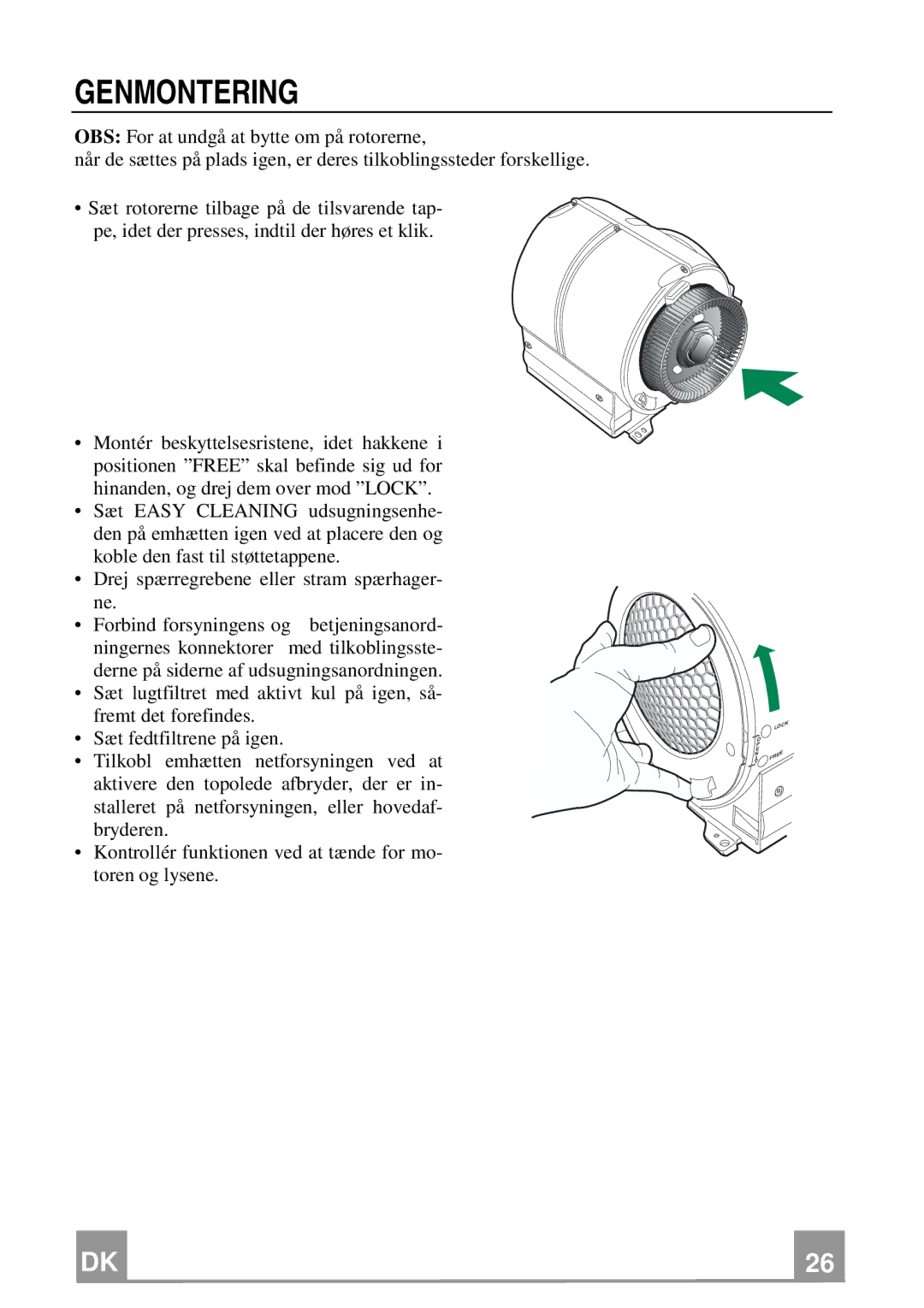 Franke Consumer Products FCH 906 XS ECS manual Genmontering 