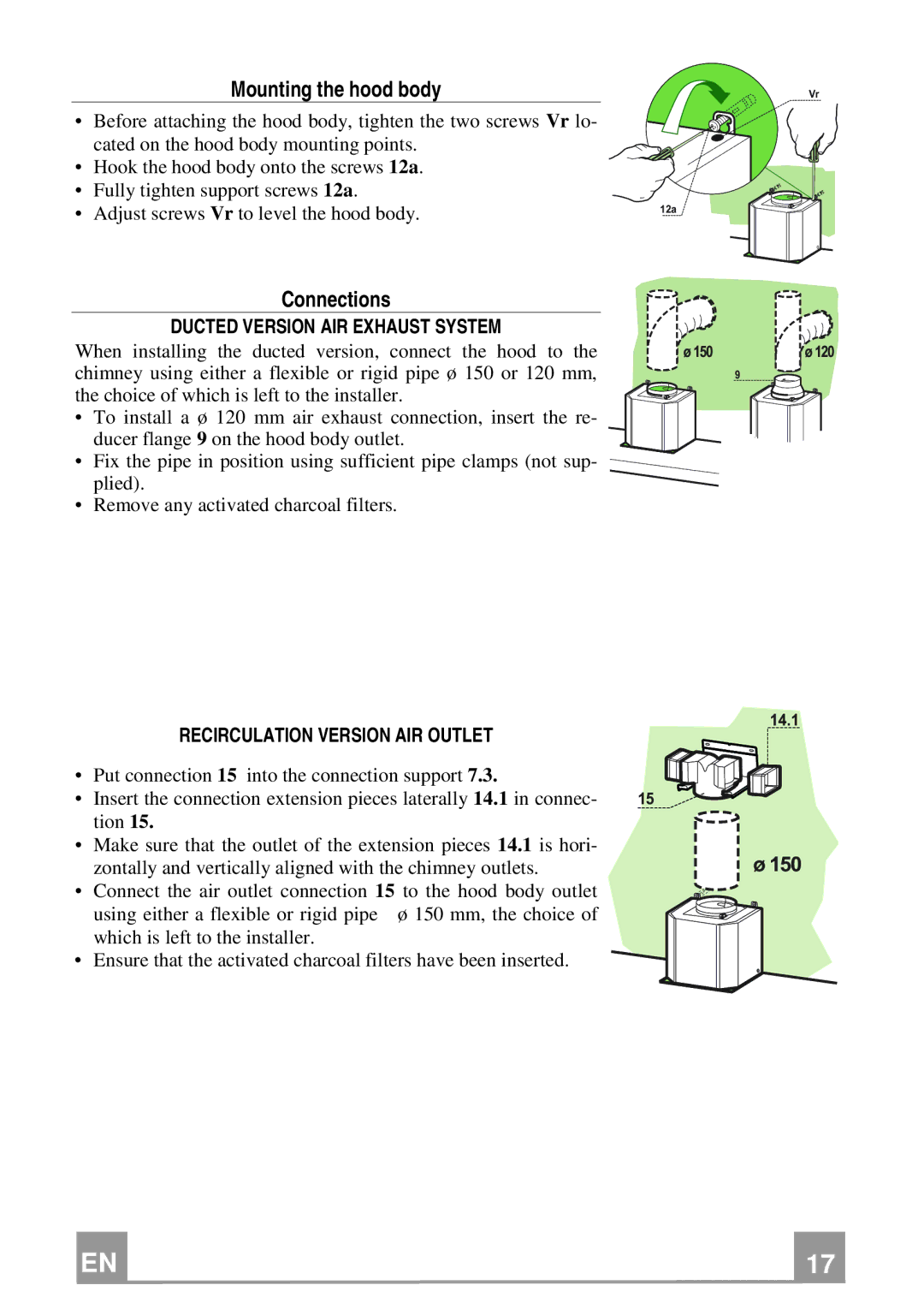 Franke Consumer Products FCH 906 manual Recirculation Version AIR Outlet 