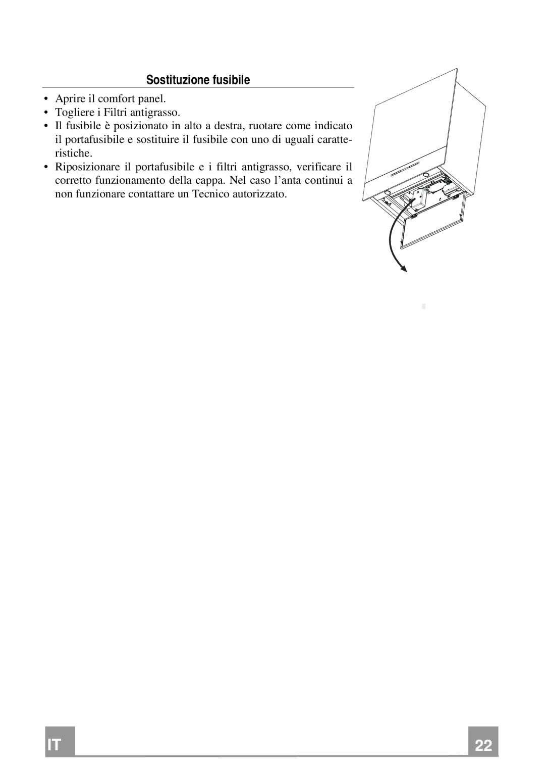 Franke Consumer Products FCR 708-H TC manual Sostituzione fusibile 