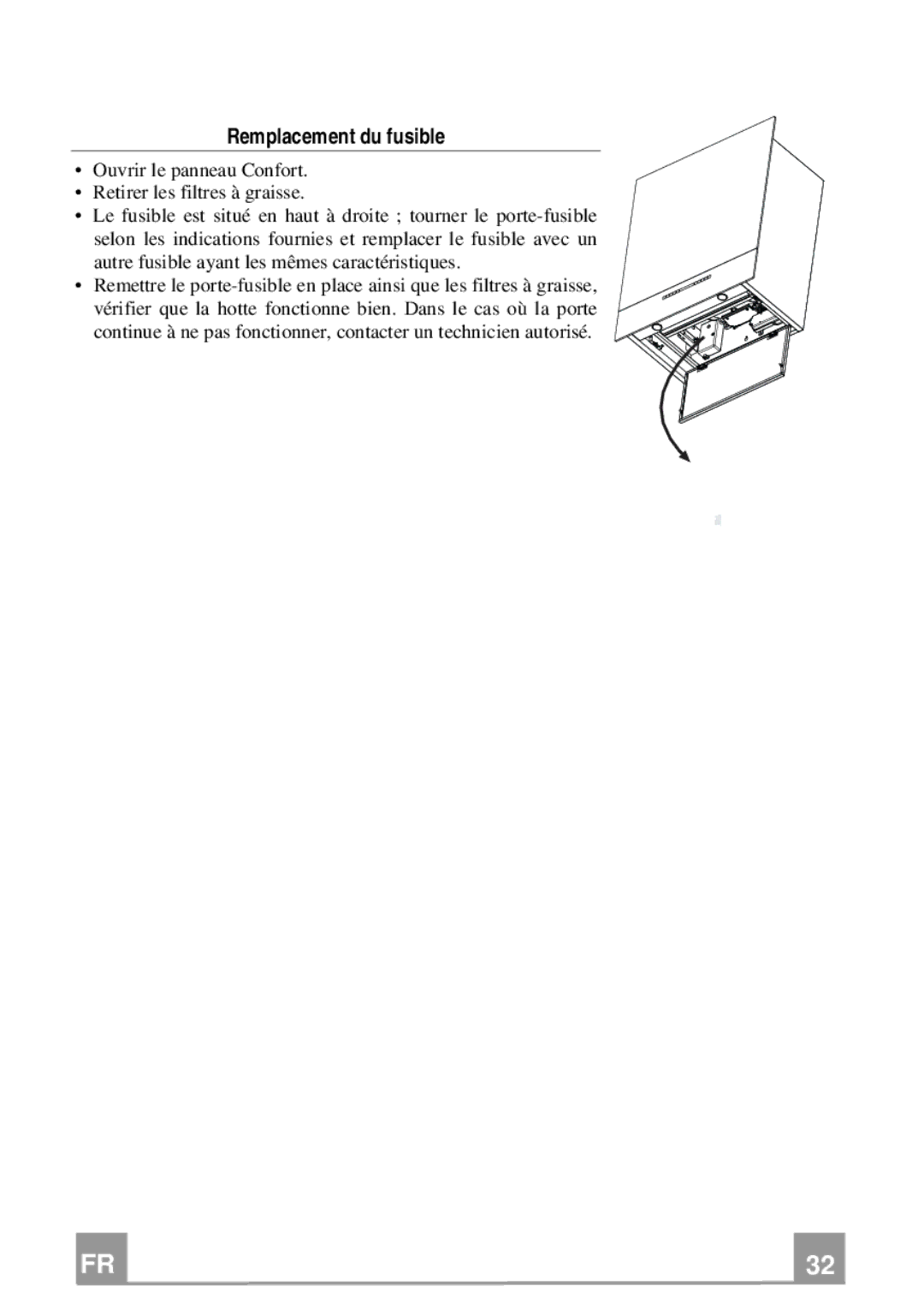 Franke Consumer Products FCR 708-H TC manual Remplacement du fusible 